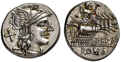 trebania roman coin denarius